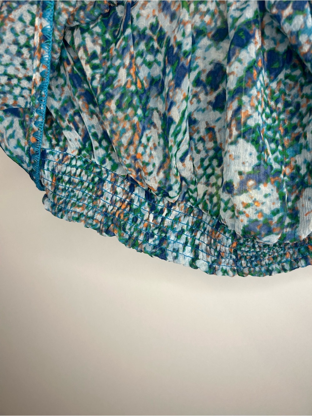 *NWT* Ramy Brook Women’s Turquoise Printed Meena Bandeau Cropped Top, Size Large - Picture 7 of 13